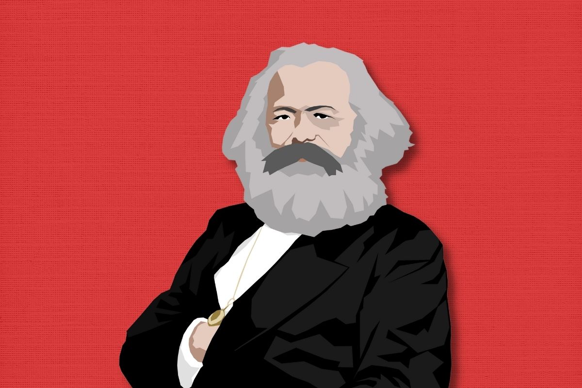 Marx red background